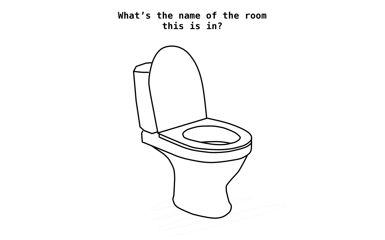 A toilet, what room does it belong to?